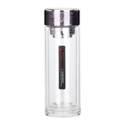 424雙層加厚隔熱水晶玻璃杯高硼硅禮品杯廠家批發(fā)廣商務(wù)水杯